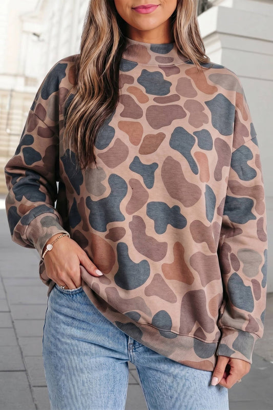 Camo Mock-neck Pullover Sweatshirt - CountryFide Custom Accessories and Outdoors