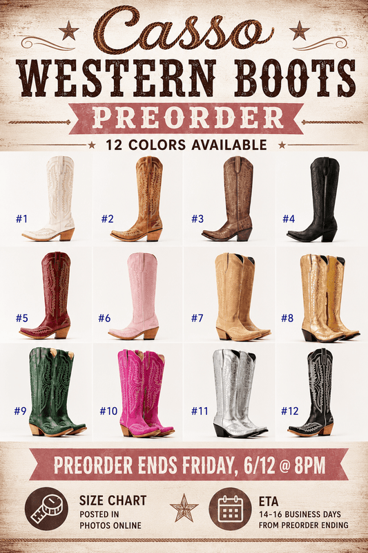 CASSO WESTERN BOOTS - PREORDER - CountryFide Custom Accessories and Outdoors