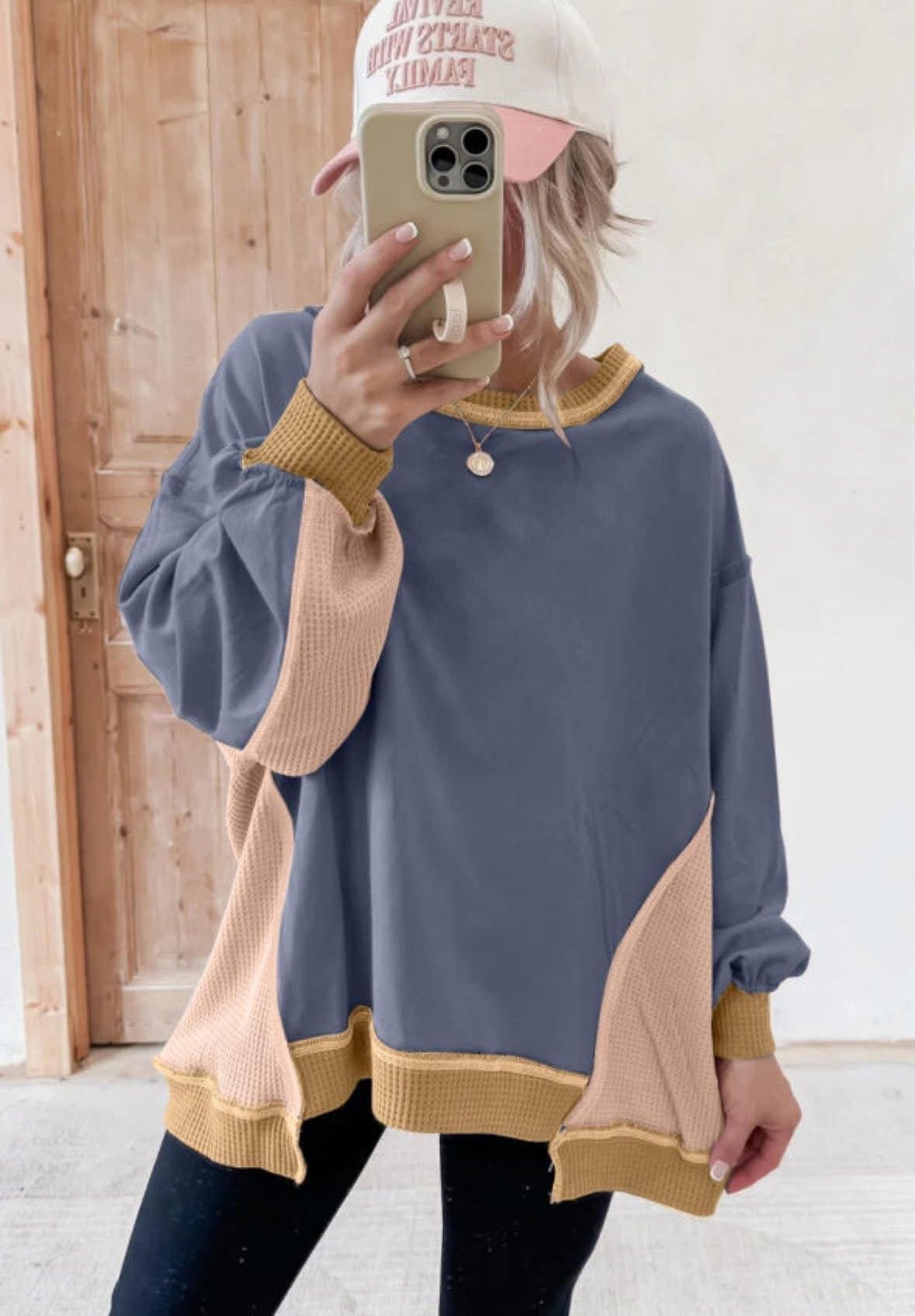 Casual Collage Color Block Pullover Top - CountryFide Custom Accessories and Outdoors