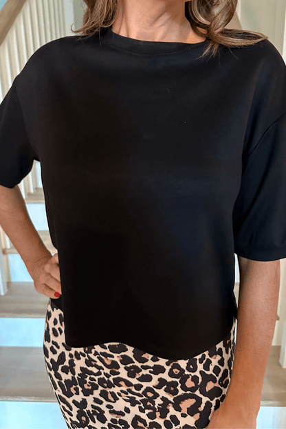 Casual Upgrade Half Sleeve Luxe Top - Black - CountryFide Custom Accessories and Outdoors