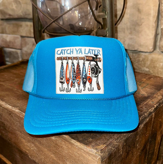 CATCH YA LATER FISHING PATCH TRUCKER HAT - CountryFide Custom Accessories and Outdoors