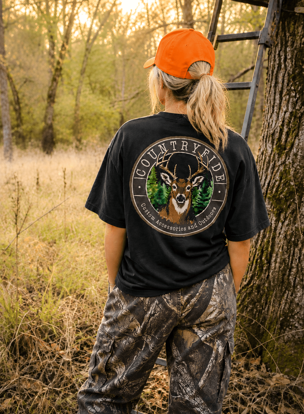 CF BUCK HUNTING COMFORT COLORS POCKET TEE - CountryFide Custom Accessories and Outdoors