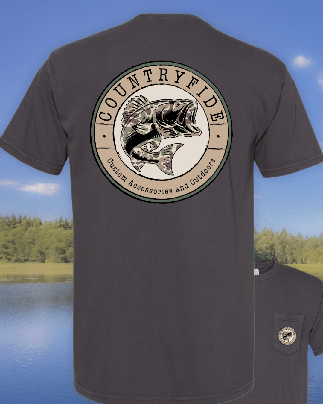 CF CAMO BASS LOGO TEE - CountryFide Custom Accessories and Outdoors