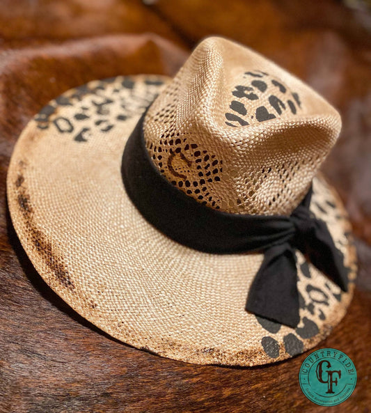 CHARLIE 1 HORSE LEOPARD STRAW HAT - CountryFide Custom Accessories and Outdoors