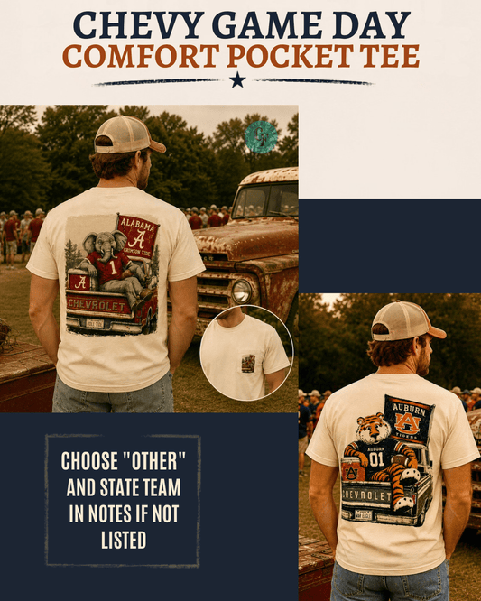 CHEVY GAME DAY COMFORT POCKET TEE - CountryFide Custom Accessories and Outdoors