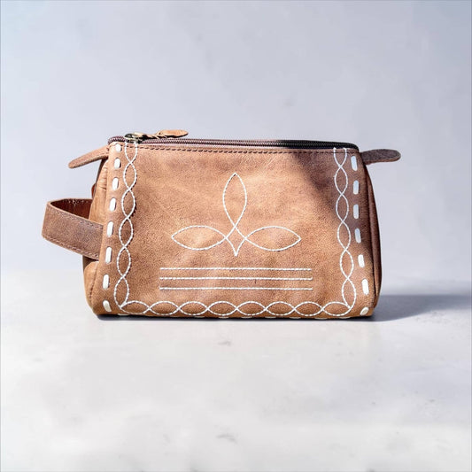 Chocolate BootStitch Toiletry Bag - CountryFide Custom Accessories and Outdoors