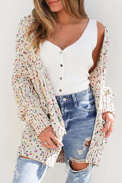 CONFETTI RIBBED TRIM LONG CARDIGAN - CountryFide Custom Accessories and Outdoors