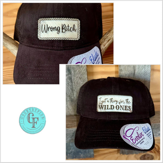 CORDUROY COWHIDE PATCH CAP - CountryFide Custom Accessories and Outdoors