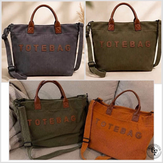 CORDUROY TOTE BAG - CountryFide Custom Accessories and Outdoors
