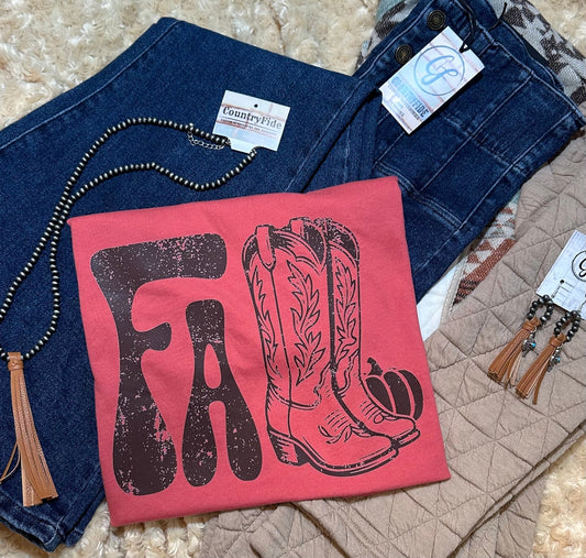 COWGIRL BOOTS KINDA FALL TEE - CountryFide Custom Accessories and Outdoors
