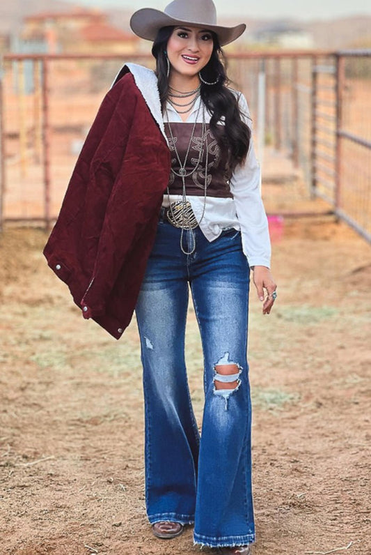 DARK WASH HIGH RISE TROUSER JEANS - L & B - CountryFide Custom Accessories and Outdoors