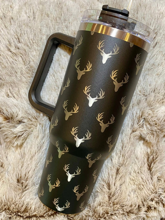 DEER ENGRAVED TUMBLER = 40OZ - CountryFide Custom Accessories and Outdoors