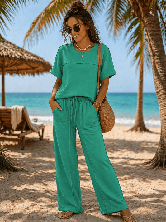 Drop Shoulder Boxy Tee and Barrel Pants Set - CountryFide Custom Accessories and Outdoors