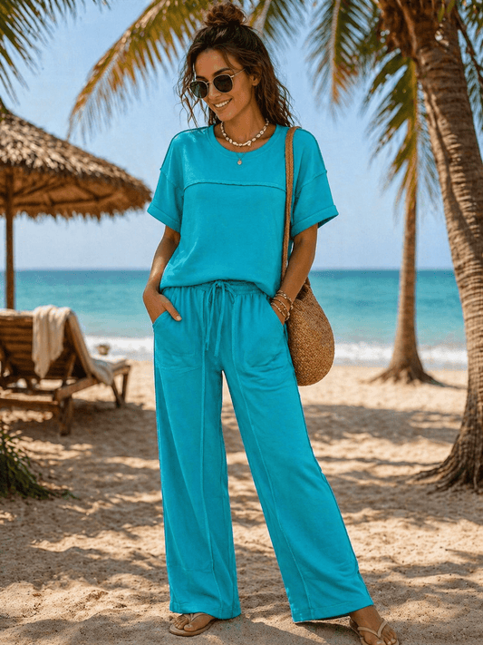 Drop Shoulder Boxy Tee and Barrel Pants Set - CountryFide Custom Accessories and Outdoors