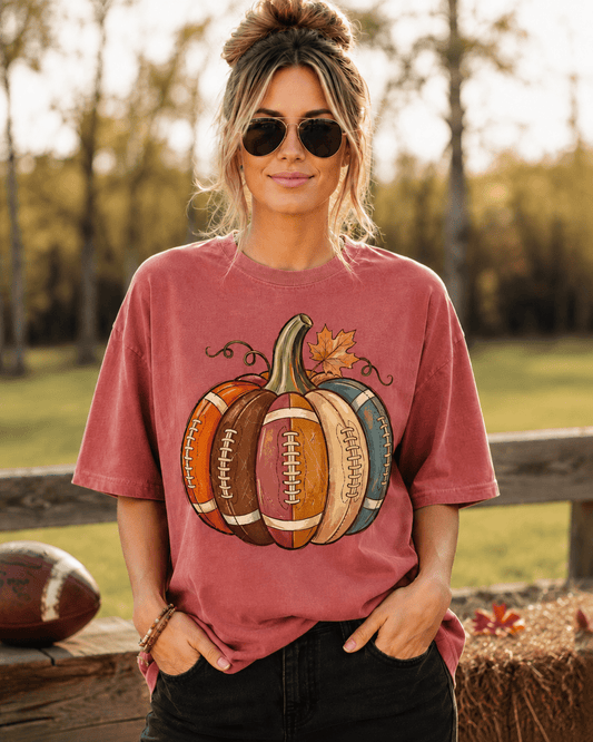 FALL PUMPKIN FOOTBALL TEE - CountryFide Custom Accessories and Outdoors