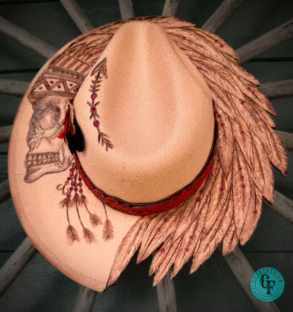 FEATHERED RED INDIAN FEDORA - CountryFide Custom Accessories and Outdoors