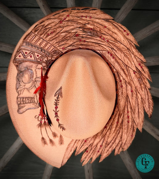 FEATHERED RED INDIAN FEDORA - CountryFide Custom Accessories and Outdoors