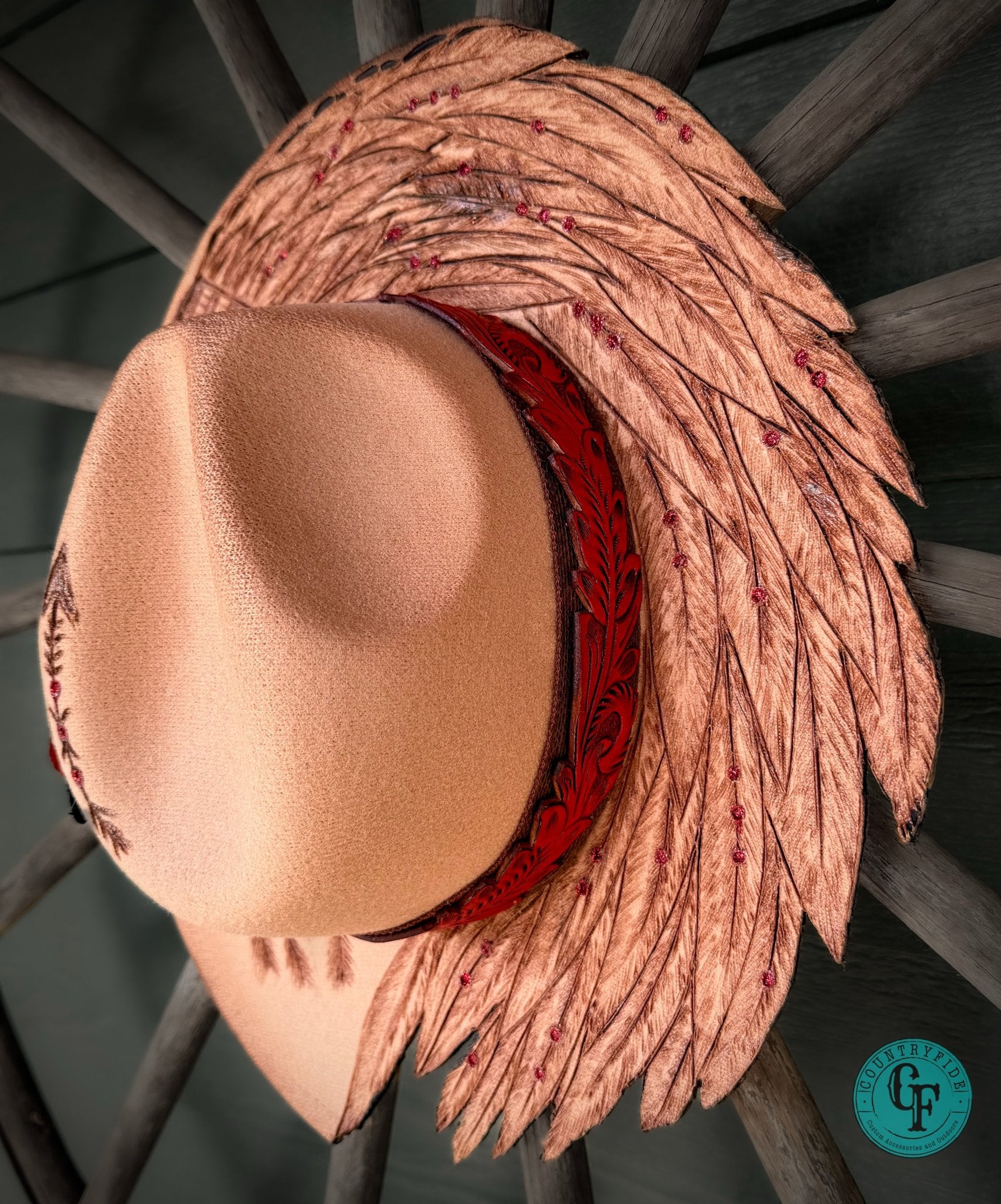 FEATHERED RED INDIAN FEDORA - CountryFide Custom Accessories and Outdoors