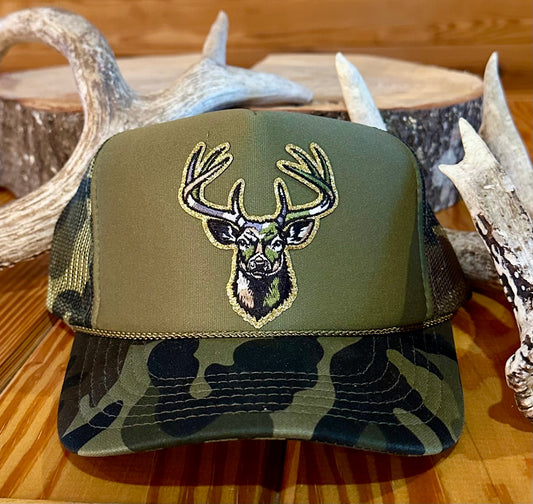 FLASHY DEER TRUCKER CAP - CountryFide Custom Accessories and Outdoors