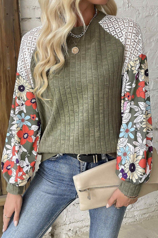 Floral Patchwork Long Sleeve Blouse - CountryFide Custom Accessories and Outdoors