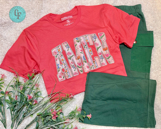 FLORAL PEARL AMEN SPRING TEE - CountryFide Custom Accessories and Outdoors