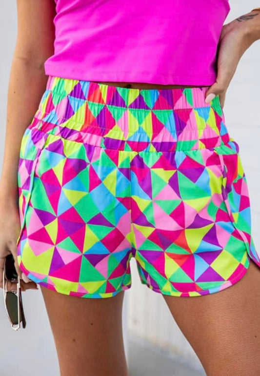 FULL OF COLORS GEO ATHLETIC SHORTS - CountryFide Custom Accessories and Outdoors