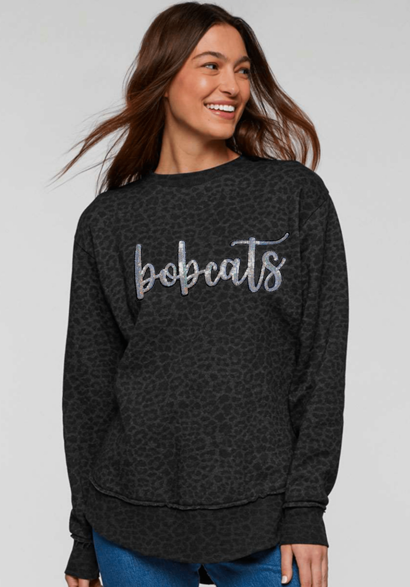 GAMEDAY SEQUIN PATCH LEOPARD FLEECE CREWNECK - ** PREORDER ** - CountryFide Custom Accessories and Outdoors