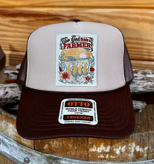 GOD MADE A FARMER PATCH TRUCKER HAT - CountryFide Custom Accessories and Outdoors