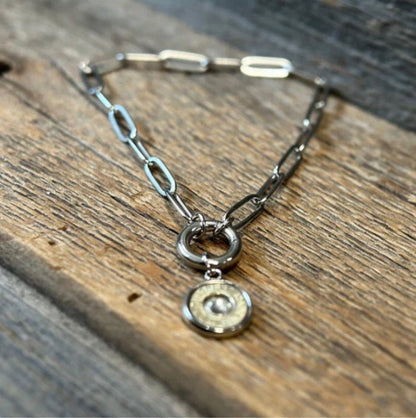 Gold Rush Single Shot Paperclip Bracelet - Silver and Gold - CountryFide Custom Accessories and Outdoors
