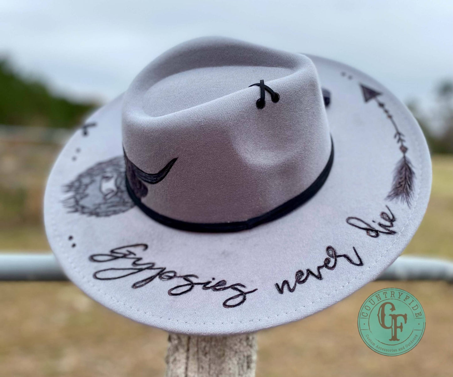 GYPSIES NEVER DIE FEDORA - CountryFide Custom Accessories and Outdoors