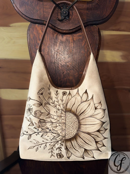 HANDBURN SUNFLOWER SUEDE HOBO PURSE - CountryFide Custom Accessories and Outdoors