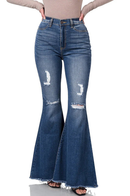 High - Rise Distressed Super Flare Jeans - CountryFide Custom Accessories and Outdoors