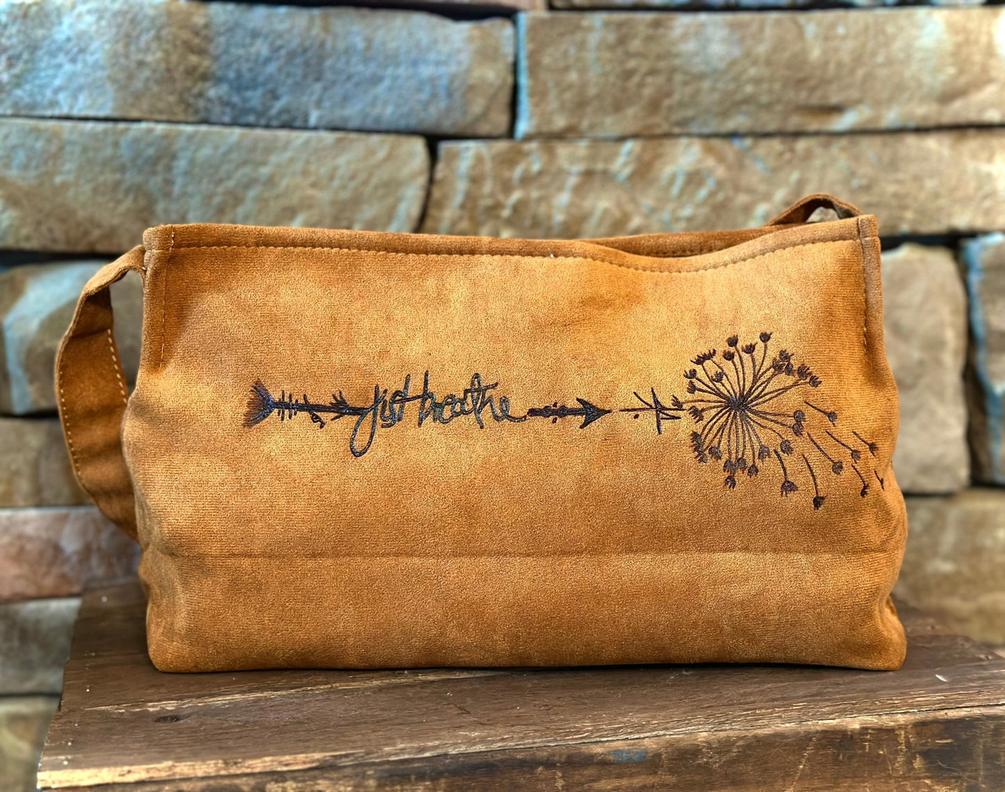 Just Breathe Hand-burned Suede Hobo Purse – CountryFide Custom ...