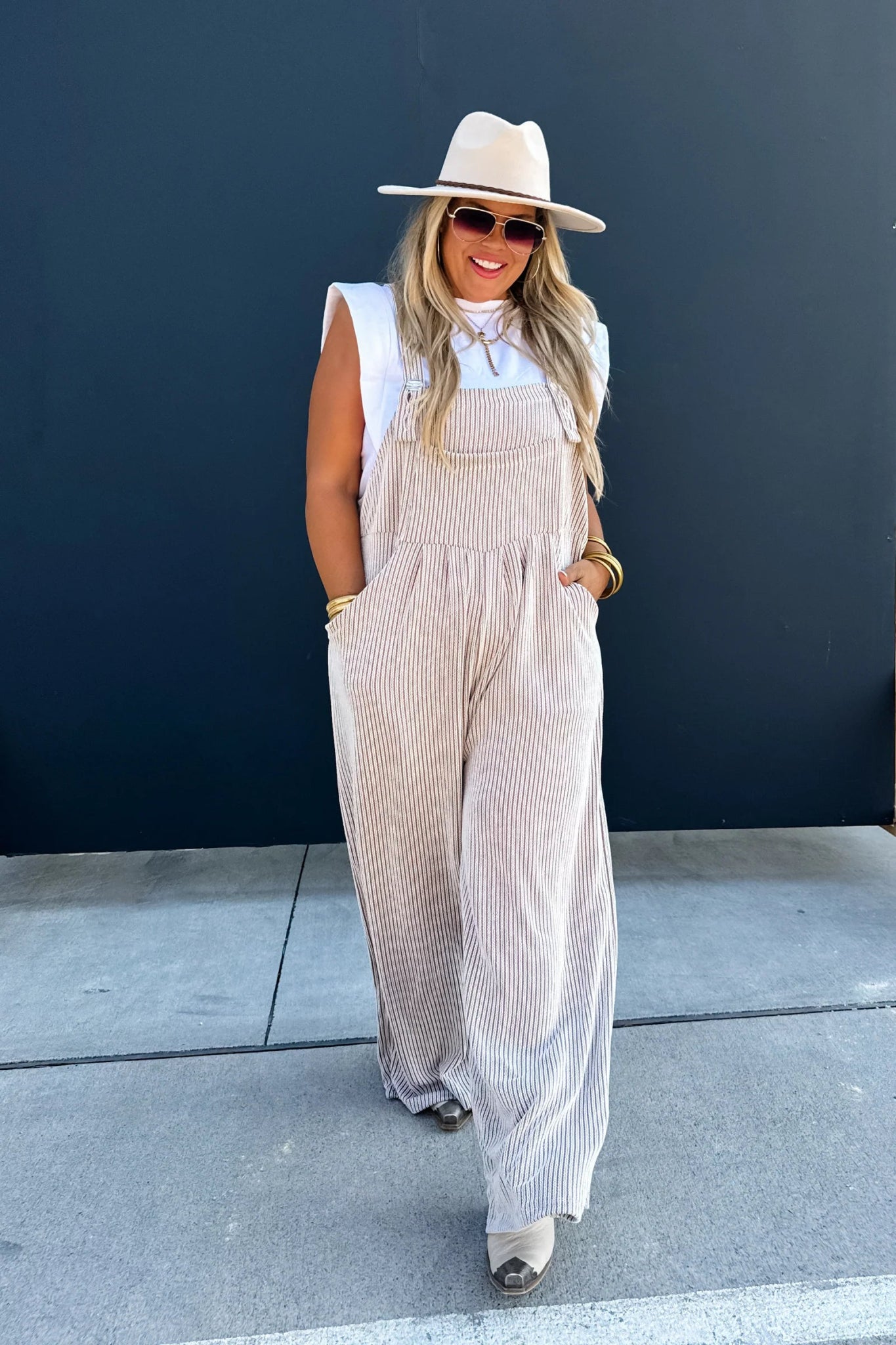 KARLI BOHO OVERALLS - Tan - CountryFide Custom Accessories and Outdoors