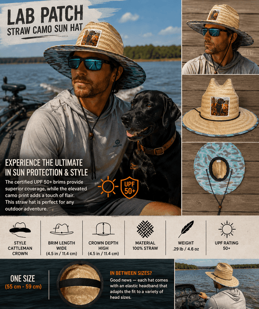 LAB PATCH STRAW CAMO SUN HAT - CountryFide Custom Accessories and Outdoors