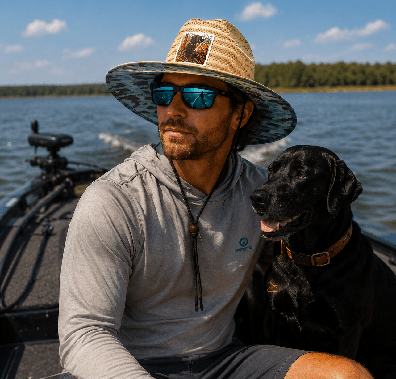 LAB PATCH STRAW CAMO SUN HAT - CountryFide Custom Accessories and Outdoors