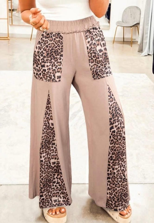 Leopard Patchwork Wide Leg Pants - CountryFide Custom Accessories and Outdoors