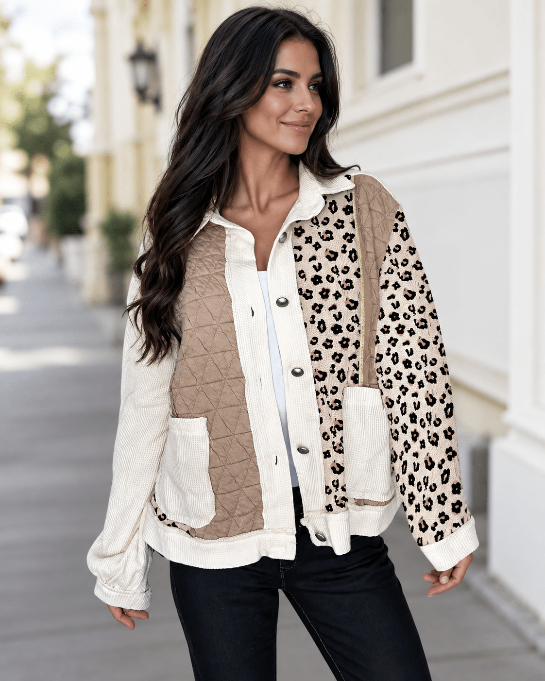 Leopard Waffle Quilted Patchwork Jacket - CountryFide Custom Accessories and Outdoors