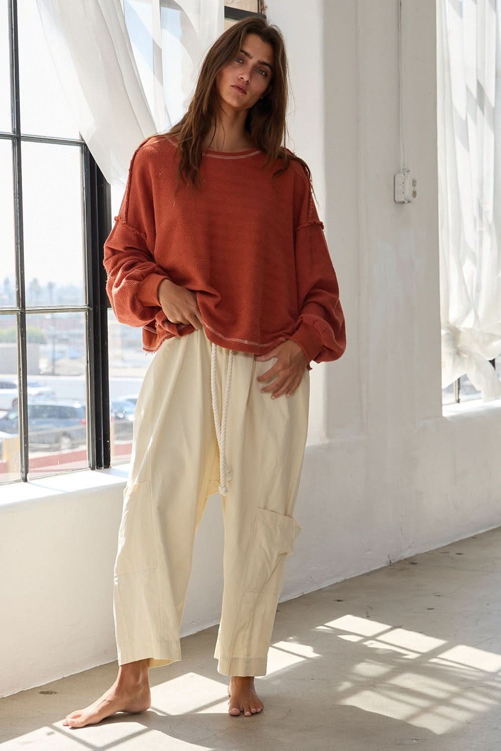 LIBBY RUST OPEN BACK LONG SLEEVE TOP - CountryFide Custom Accessories and Outdoors