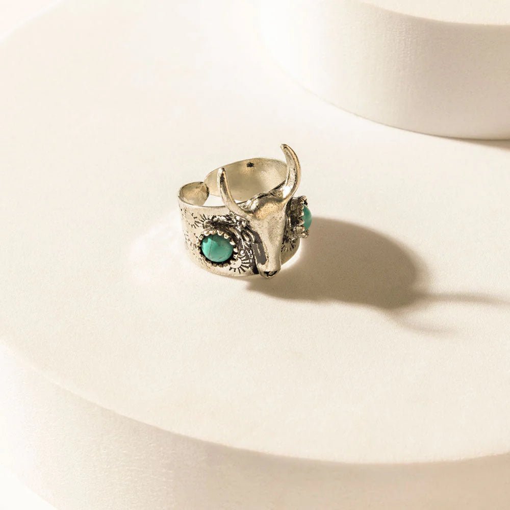 Longhorn Vow Ring In Sage Steel - CountryFide Custom Accessories and Outdoors