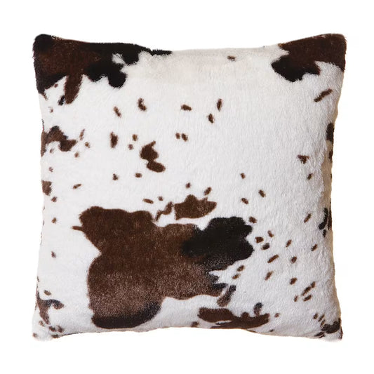 Cowhide Plush Throw Pillow