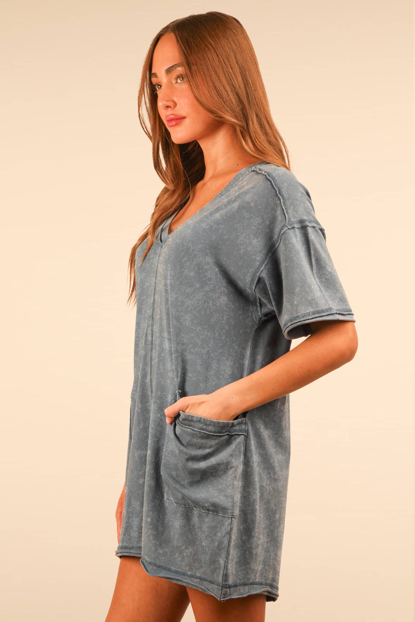 Mineral Washed Oversized Casual Knit Romper - CountryFide Custom Accessories and Outdoors