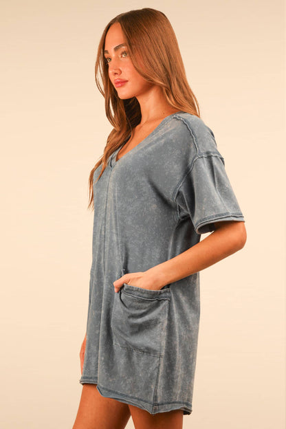 Mineral Washed Oversized Casual Knit Romper - CountryFide Custom Accessories and Outdoors