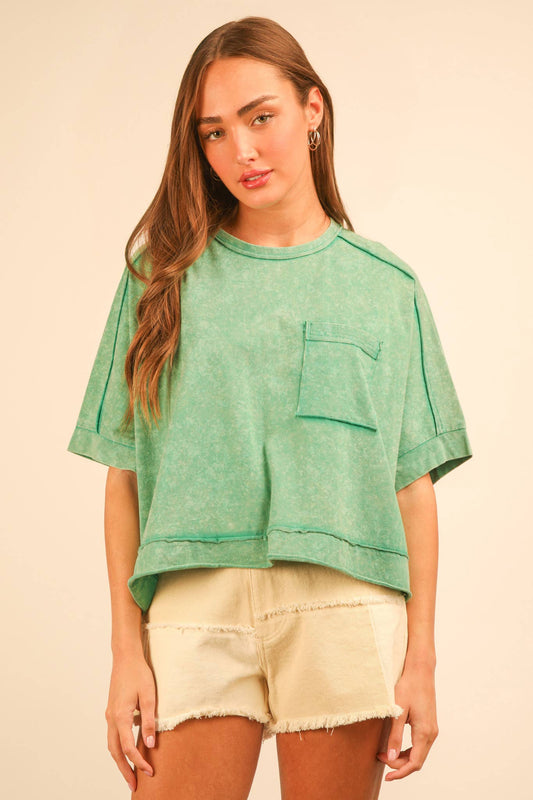 Mineral Washed Oversized Crop Comfy Knit Top - CountryFide Custom Accessories and Outdoors