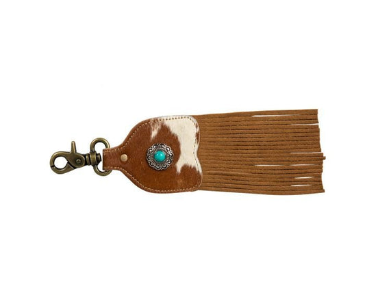 Pastureland Hairon Hide Fringed Key Fob - CountryFide Custom Accessories and Outdoors