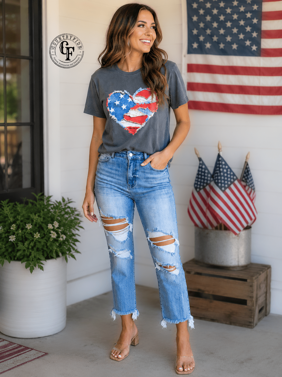 PATCH HEART PATRIOTIC TEE - CountryFide Custom Accessories and Outdoors