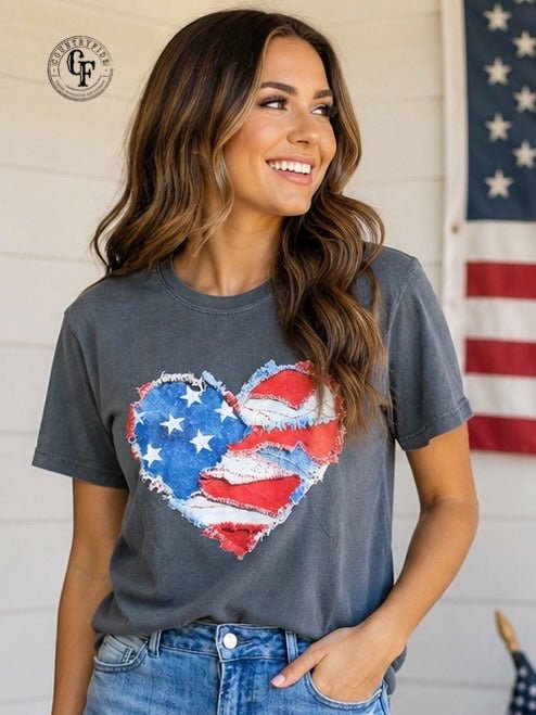 PATCH HEART PATRIOTIC TEE - CountryFide Custom Accessories and Outdoors