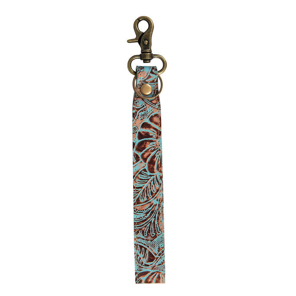 Pathflower Trail Hand-Tooled Key Fob - CountryFide Custom Accessories and Outdoors