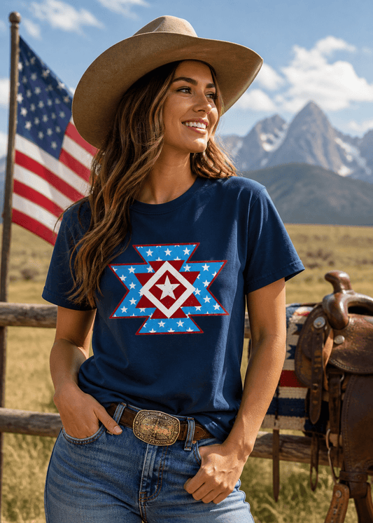 PATRIOTIC AZTEC TEE - CountryFide Custom Accessories and Outdoors