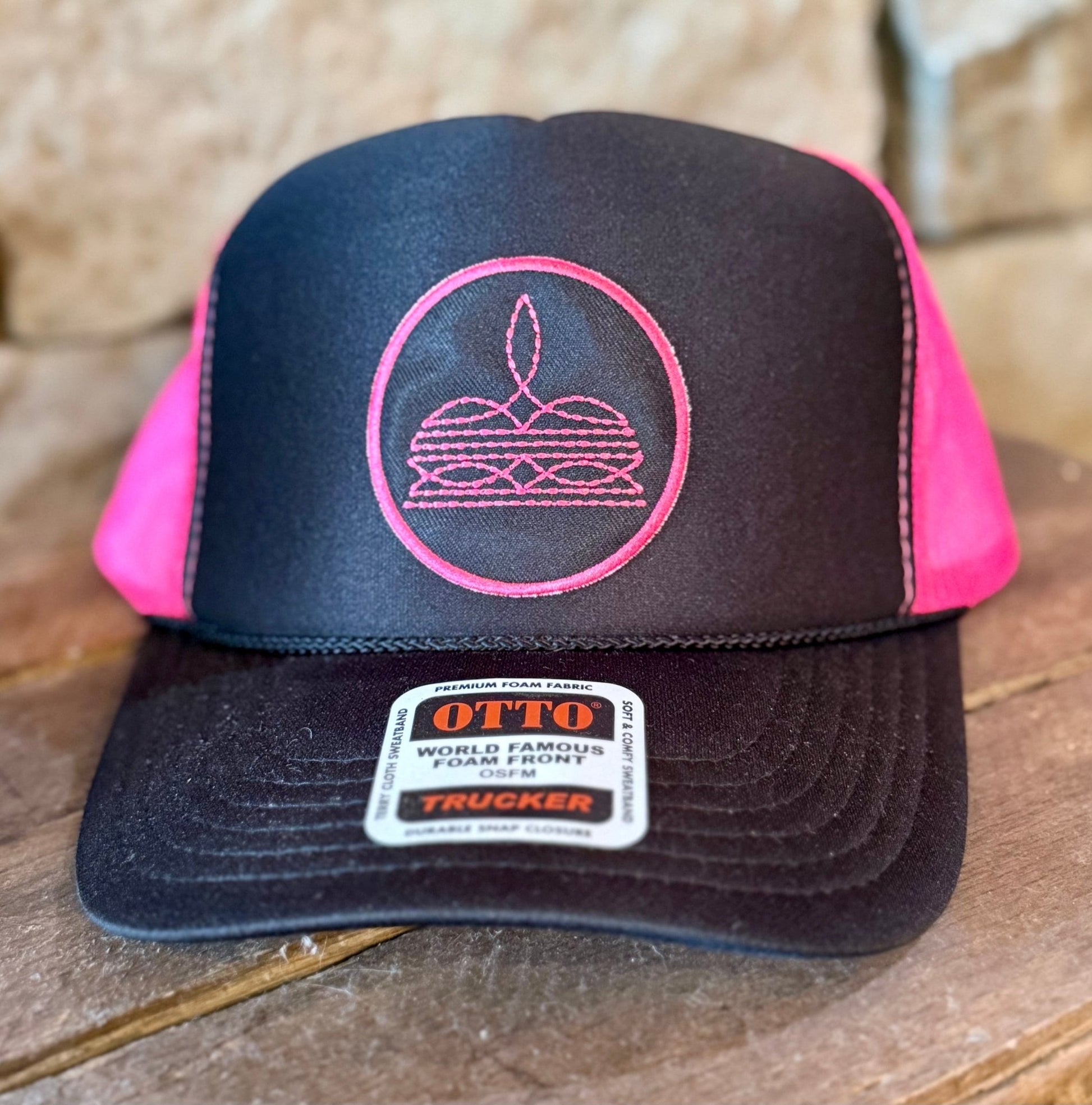 PINK BOOT STITCH TRUCKER CAP - CountryFide Custom Accessories and Outdoors